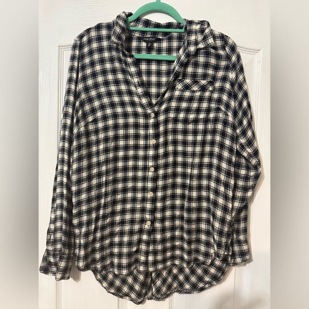 Lucky Brand Black and White Checkered Shirt
